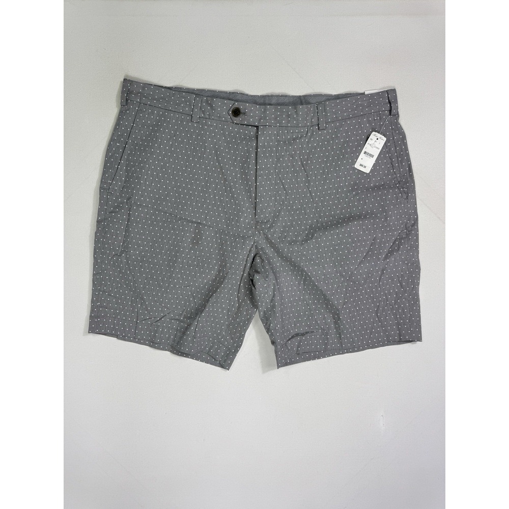 Brooks Brothers Bermuda Shorts NWT Men’s 42x9 Grey White Polka Dot Golf Stretch